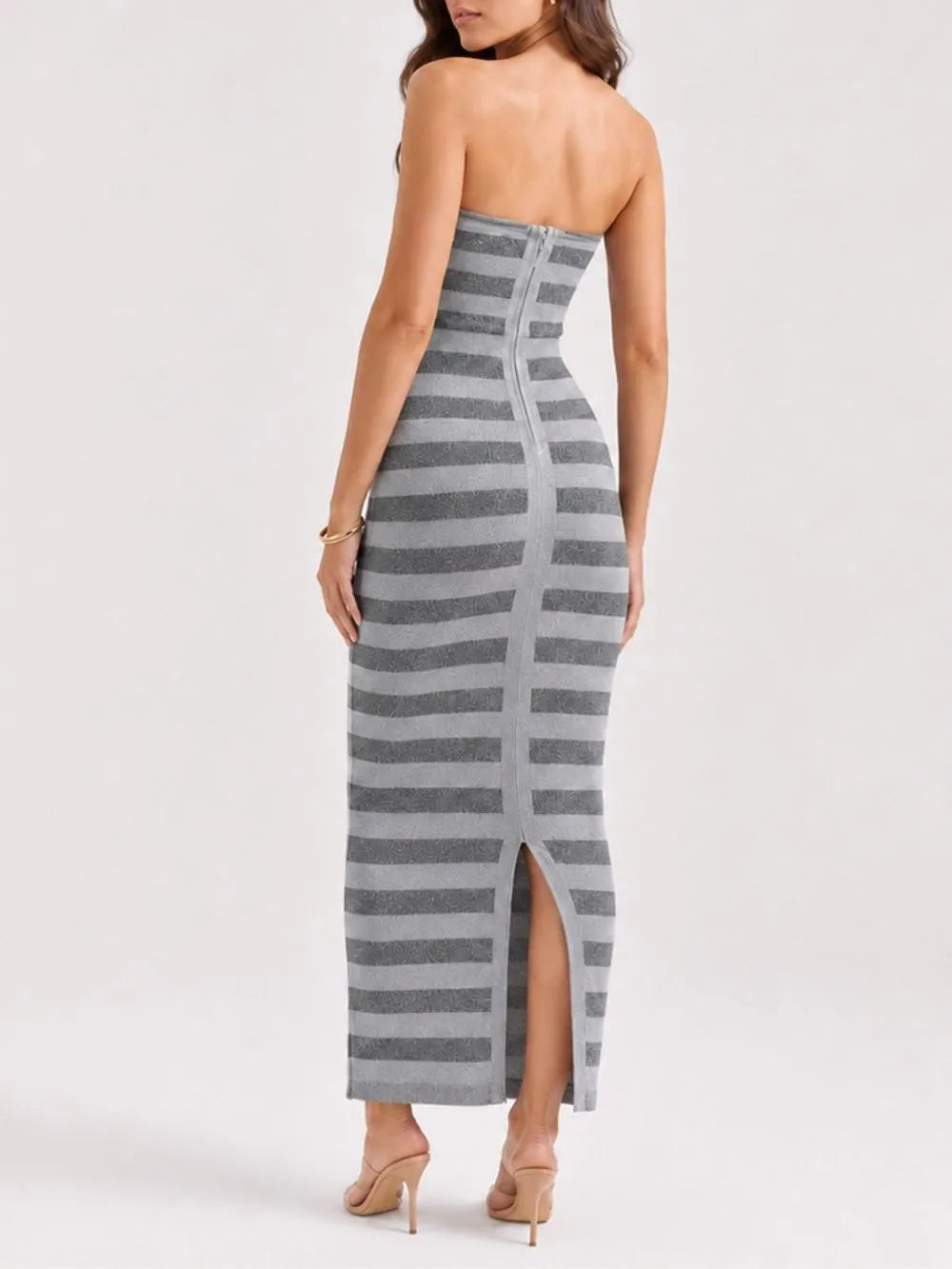 Martijn Strapless Stripe Bandage Maxi Dress Flowering Girl