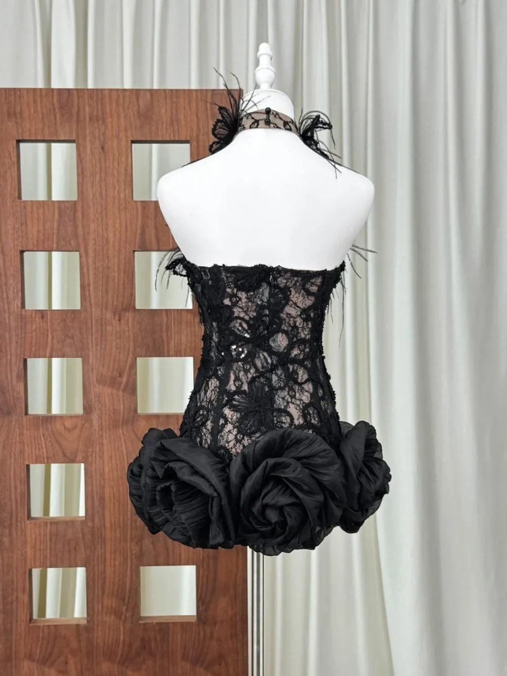Mars Halter Flower Lace Mini Dress Flowering Girl