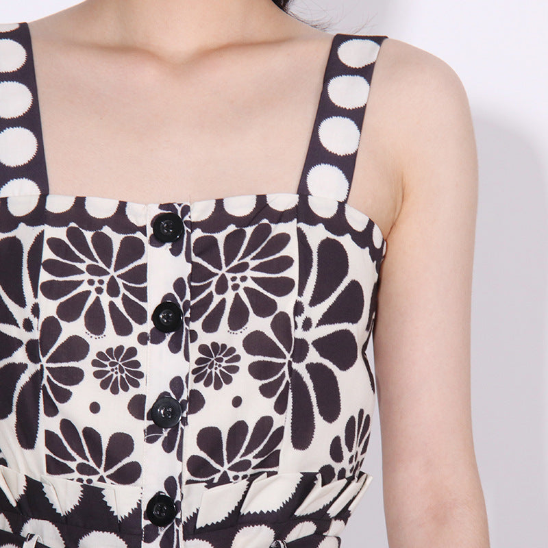Asatira Black Printed Romper Flowering Girl