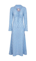 Jorge Knit Floral Long Sleeve Midi Dress Flowering Girl
