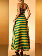 Haloke Weave Stripe Skirt Set Flowering Girl