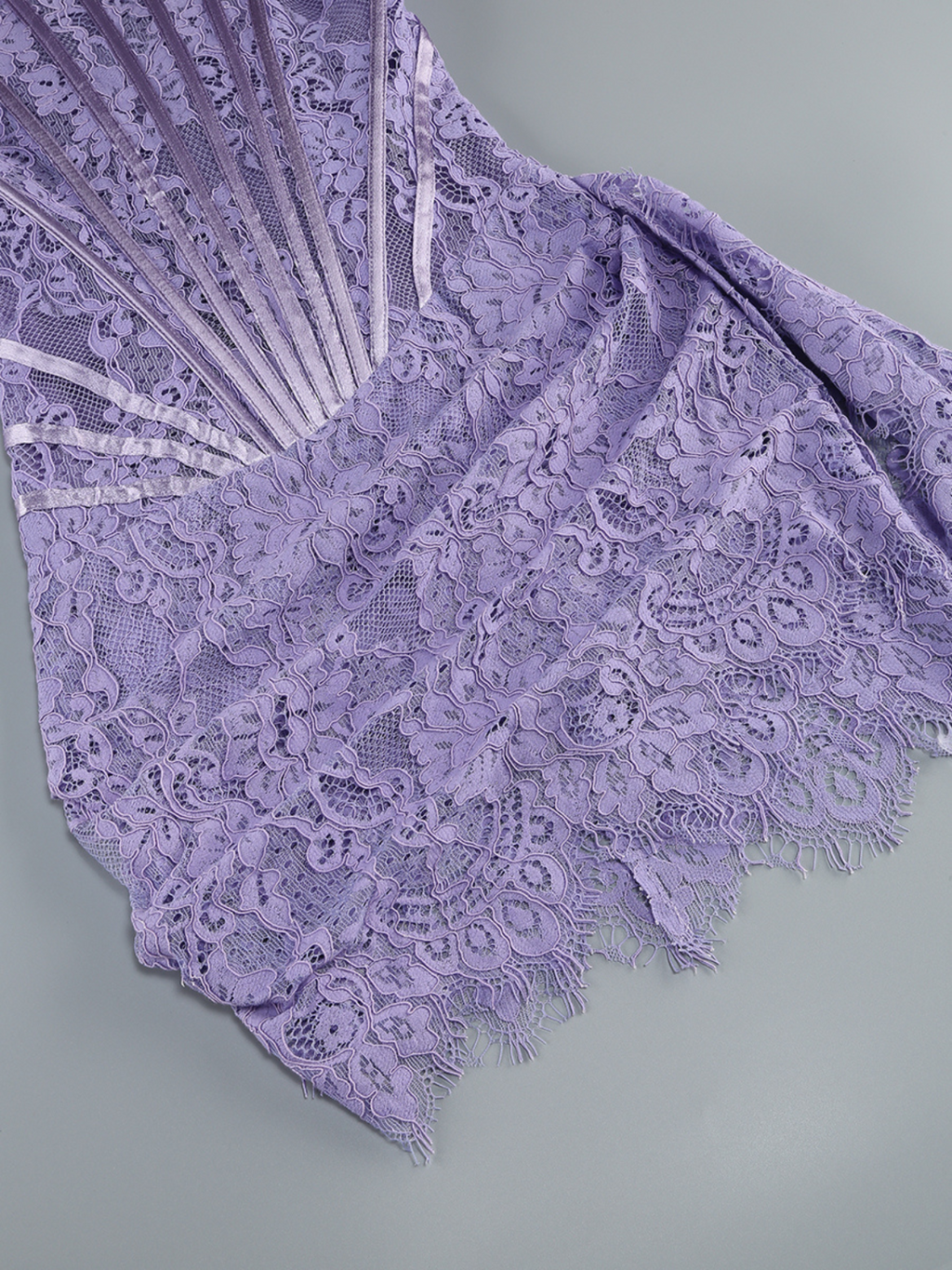 Strapless Lace Dress In Lilac Flowering Girl