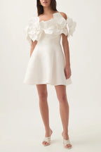 Etta Flower Strapless Mini Dress In Ivory Flowering Girl