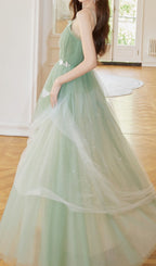 Freira Green Strappy Butterfly Mesh Maxi Dress Flowering Girl