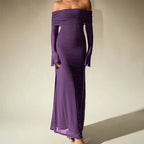 Sprinkled Strapless Long-Sleeved Maxi Dress Flowering Girl