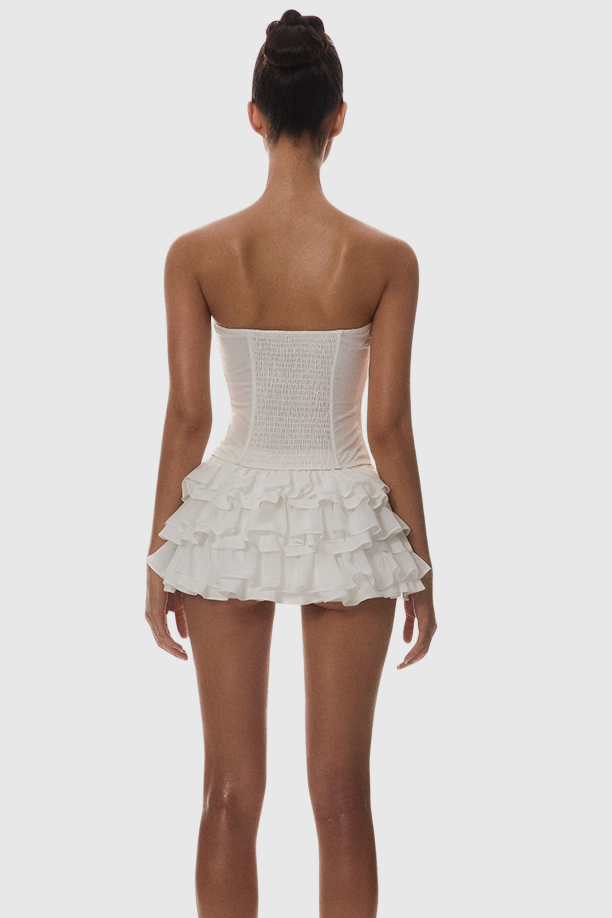 Panue Ruched Strapless Corset Flowering Girl
