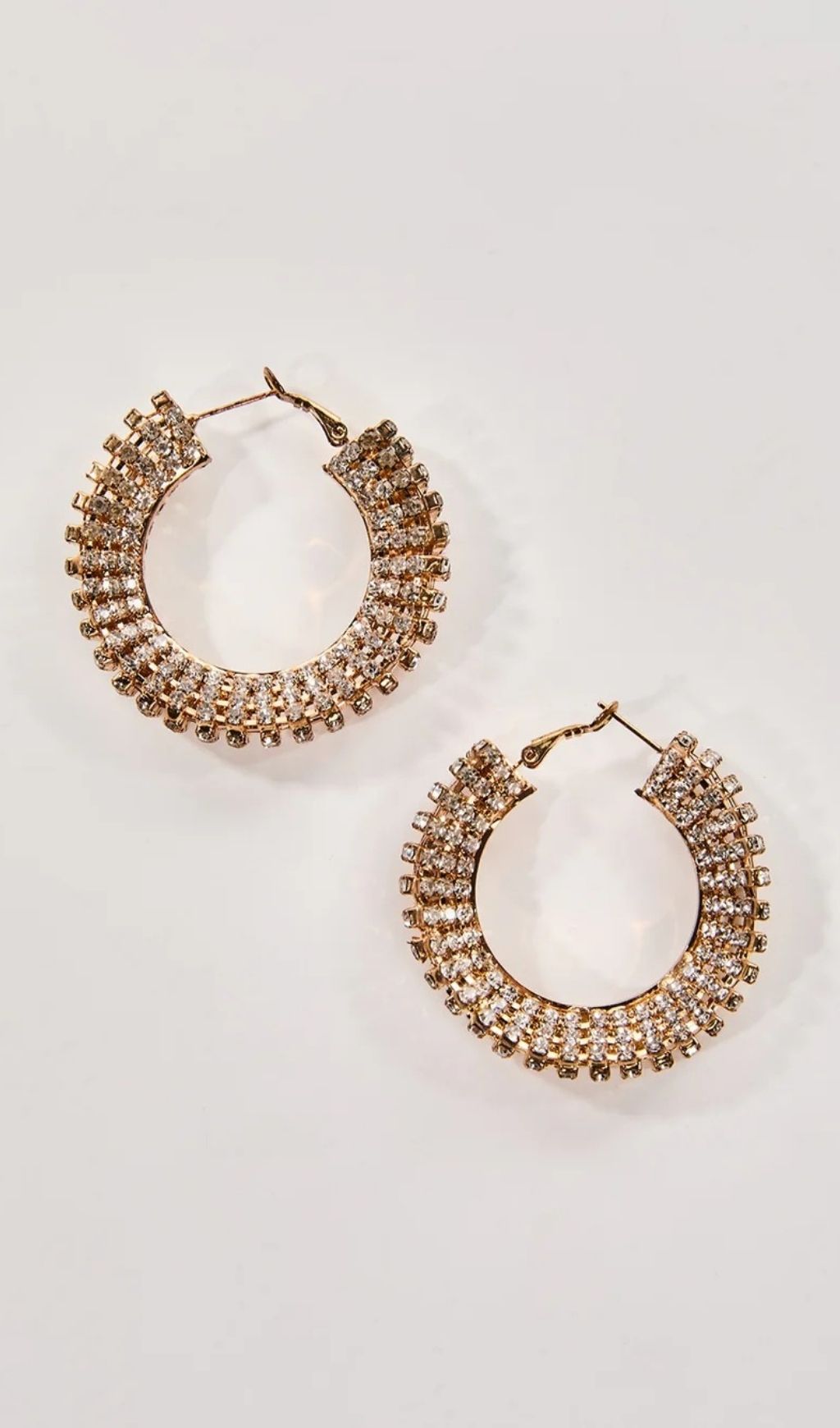 Oexryn Rhinestone Hoop Earrings In Gold Flowering Girl