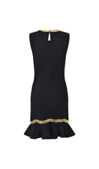 Ophira Metal Chain Trim Knit Short Dress Flowering Girl