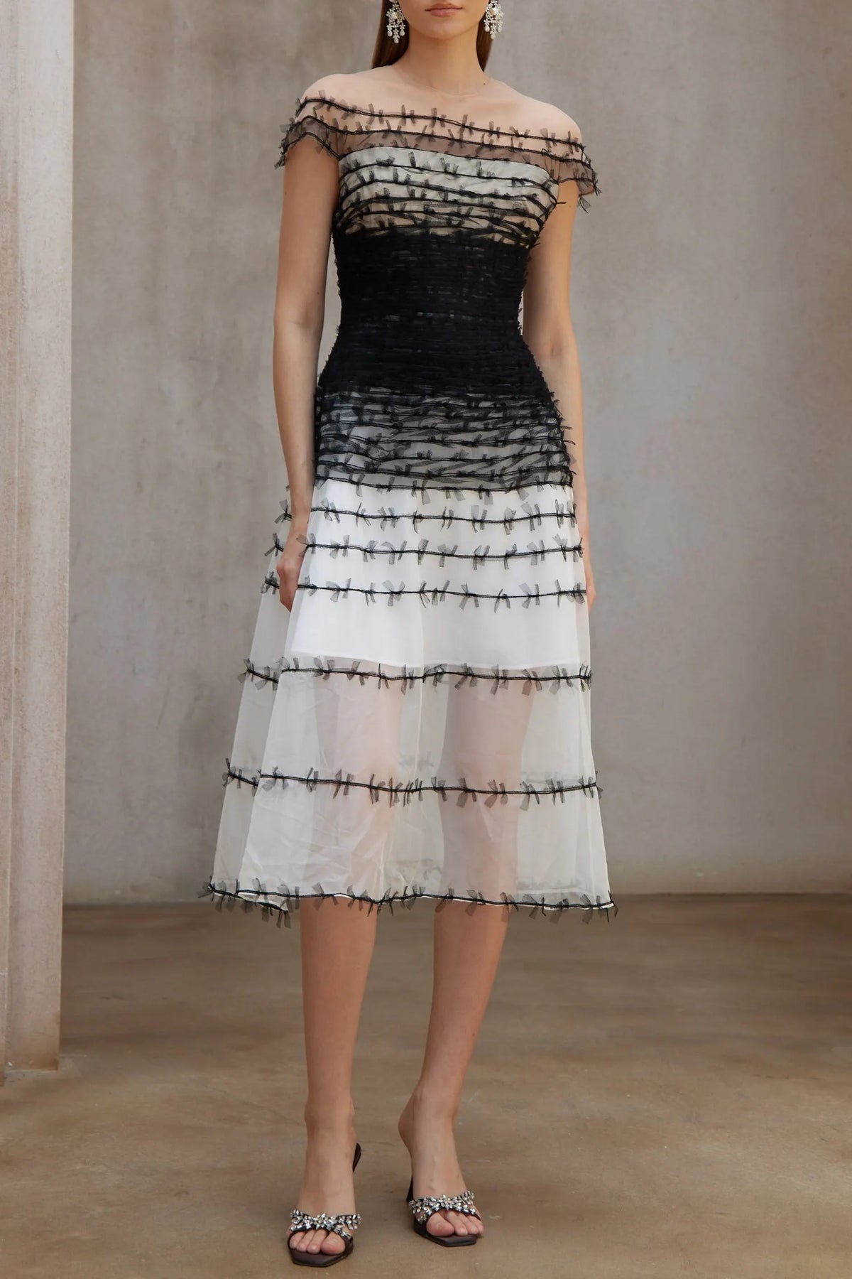 Jennifer Off-Shoulder Lace Embroidery Hollow Maxi Dress In Black Flowering Girl