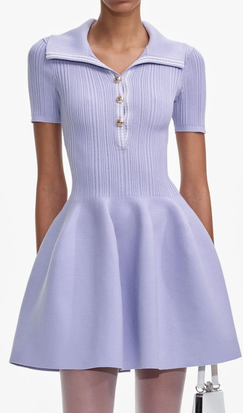 Etta Lapel Knit Mini Dress Flowering Girl