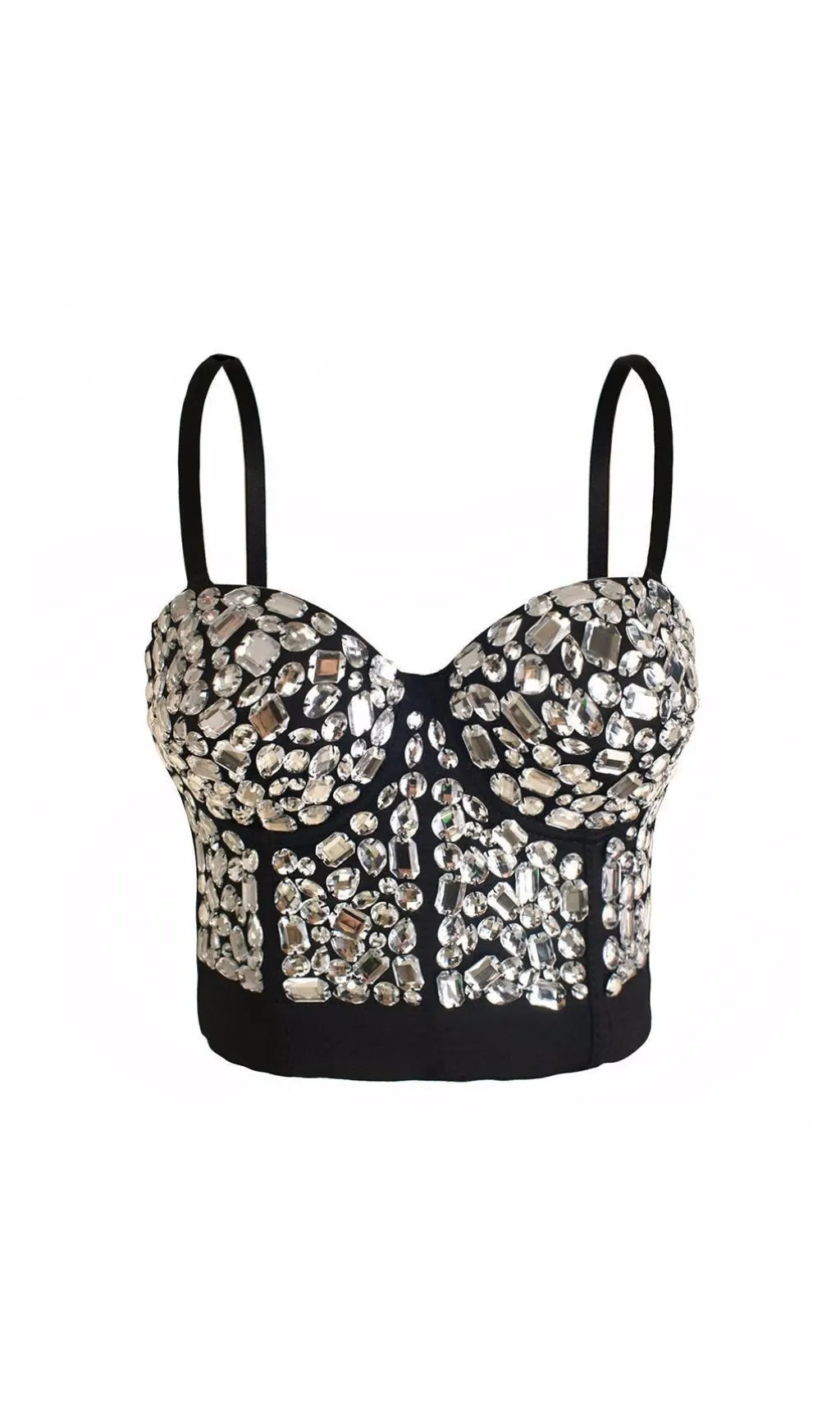 Alacrity Rhinestone Bustier Crop Corset Top Flowering Girl