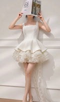 Kiki White Lace Bow Mini Dress Flowering Girl