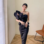 Dolores Strapless Backless Ruffle Maxi Dress Set Flowering Girl