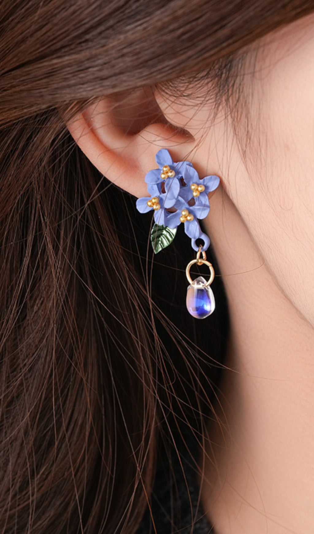 Dulcinea Blue Flower Earrings Flowering Girl