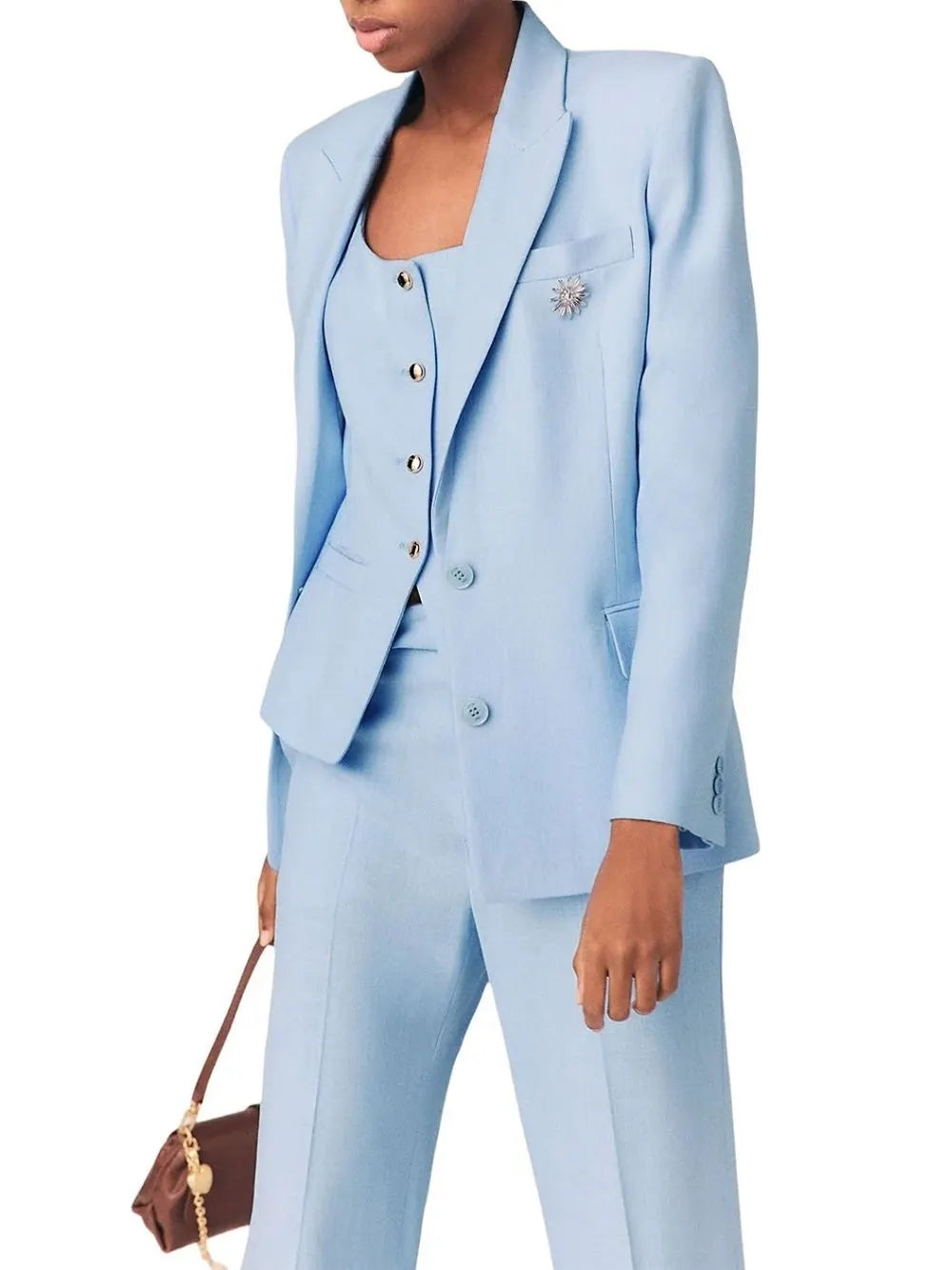 Vigalue Double Breasted Suit Jacket Flowering Girl