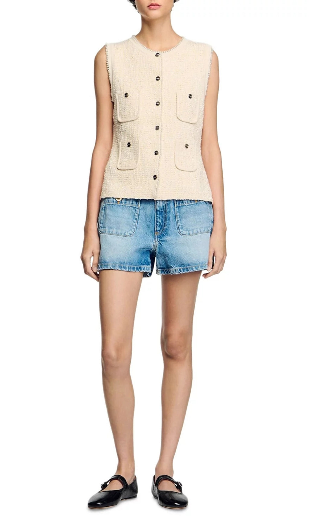 Decorative Tweed Waistcoat Flowering Girl