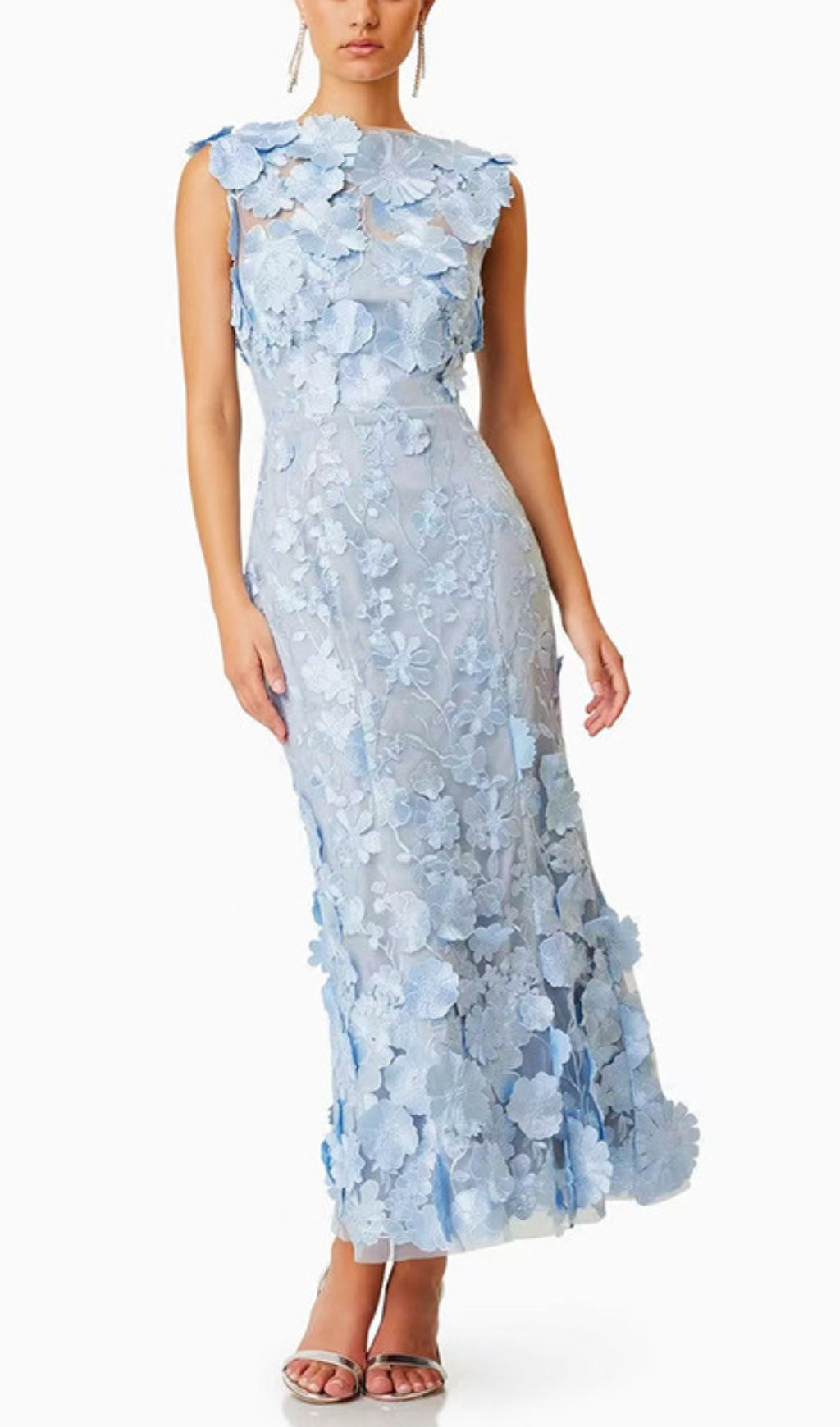 Cessair Sleeveless Flower Embroidery Midi Dress Flowering Girl