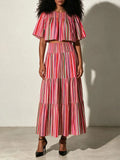 Melisa Stripe Two-Piece Set Flowering Girl