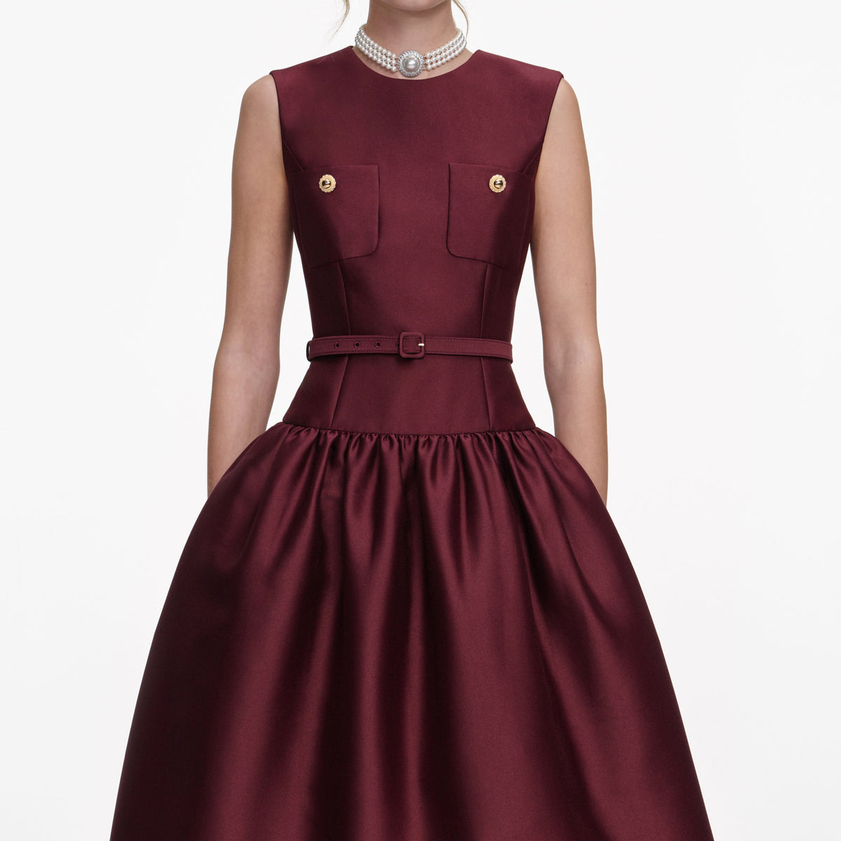 Jocelyn Sleeveless Maxi Dress In Burgundy Flowering Girl