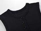 Round Neck Rib Knit Mini Dress Flowering Girl