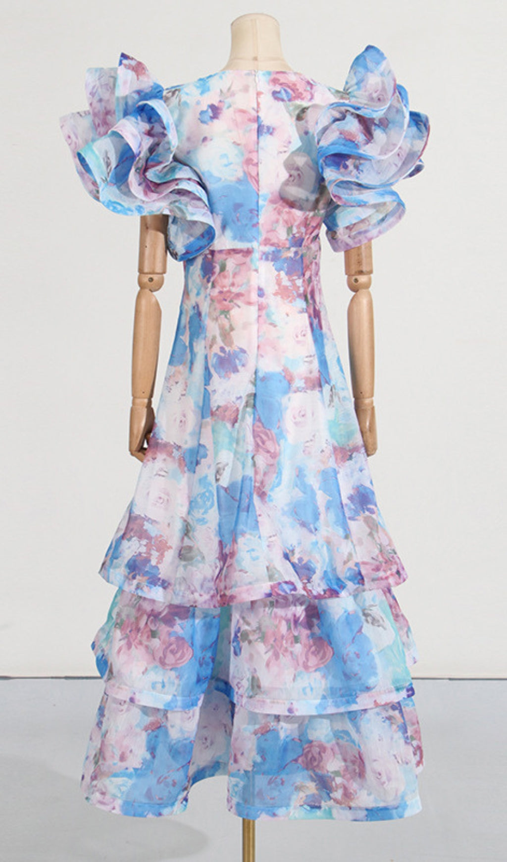 Élodie Floral-Print Ruffled Gown Flowering Girl