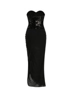 Malu Black Strapless Sequin Maxi Dress Flowering Girl