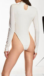 Dangela Long Sleeve Ruched Bodysuit Flowering Girl