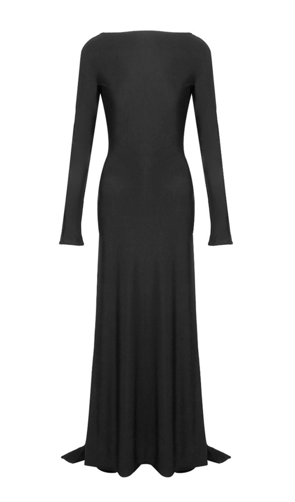 Iiona Black Backless Long Sleeve Maxi Dress Flowering Girl