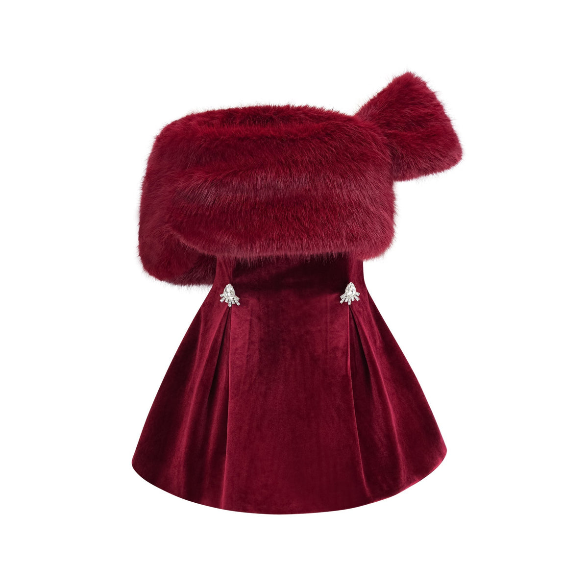 Wivika Velvet Fur Dress Flowering Girl