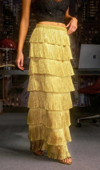 Norylin Fringe Tiered Skirt Flowering Girl