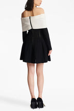 Justine Black Off-Shoulder Bow Knit Mini Dress Flowering Girl
