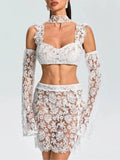 Ezria Scarf Lace Skirt Set Flowering Girl