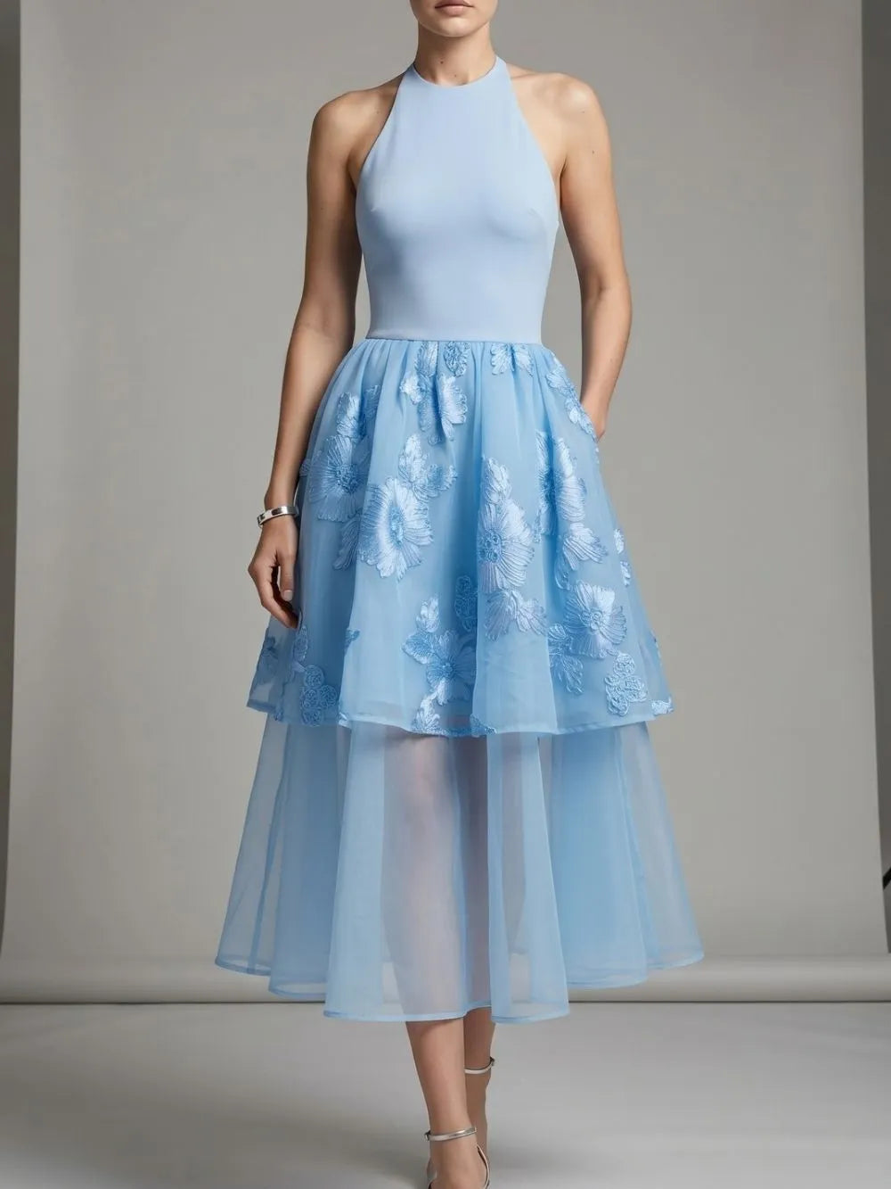 Maik Halter Flower Midi Dress Flowering Girl