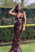 The Sequin Maxi Dress In Brown Flowering Girl
