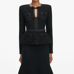 Molly Black Sequin Knit Tailored Midi Dress Flowering Girl