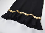 Ophira Metal Chain Trim Knit Short Dress Flowering Girl