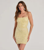 Brynlee Sequin Embroidered Bodycon Dress Flowering Girl