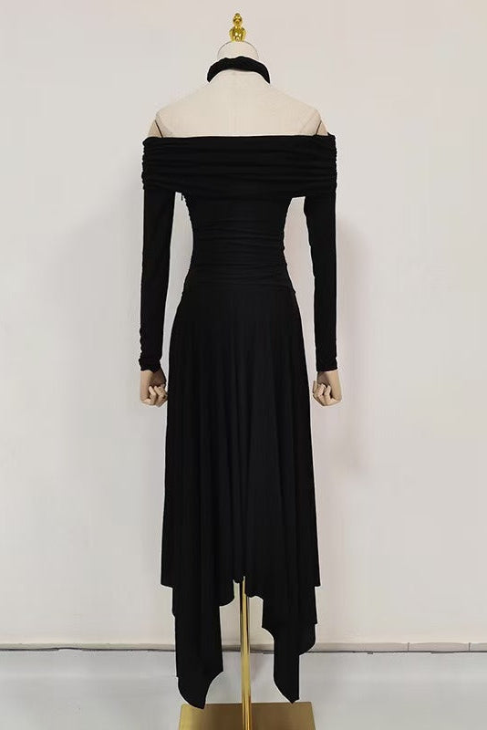 Silouh Long Sleeve Midi Dress Flowering Girl