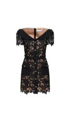 BLACK LACE MINI DRESS Flowering Girl