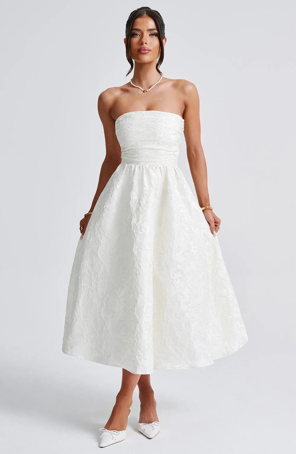 Saoirse Midi Dress - Ivory Flowering Girl