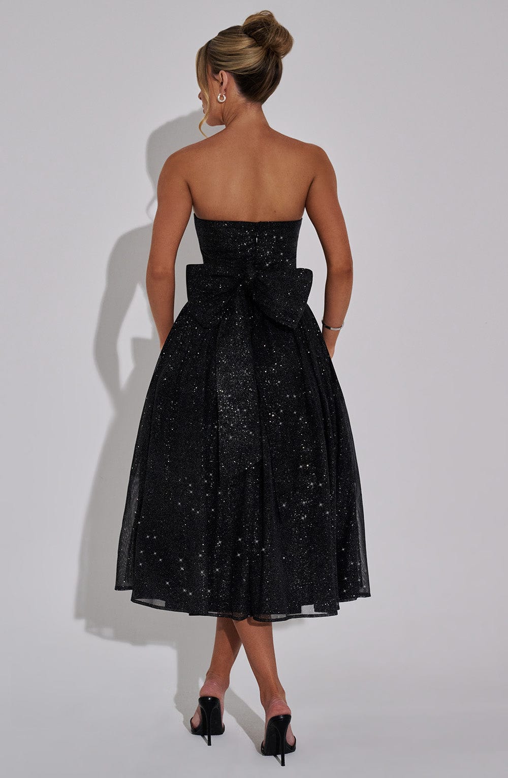 Marissa Midi Dress - Black Sparkle Flowering Girl
