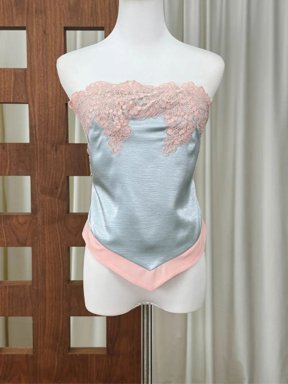 Maysie Blue Strapless Lace Top Flowering Girl