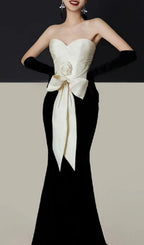 Florent Strapless Flower Bow Maxi Dress Flowering Girl