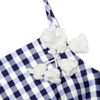 Navy Gingham Taffeta Top Flowering Girl