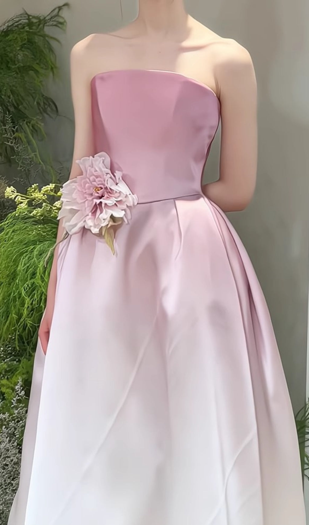Biddy Pink Strapless Flower Gown Flowering Girl