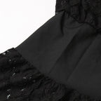Vanessa Long Sleeves Layered Lace Mini Dress In Black Flowering Girl