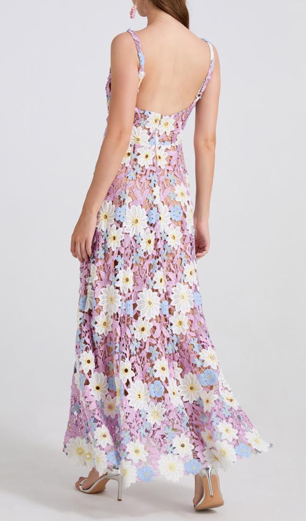 Diablo Purple Strappy Flower Maxi Dress Flowering Girl