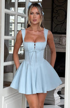 Antonella Mini Dress - Blue Flowering Girl
