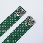 Dark Green Satin-Finish Polyester Or Silk Blend Fit-And-Flare Dirndl Set Flowering Girl