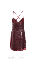 stephanie wine sequin mini dress Flowering Girl